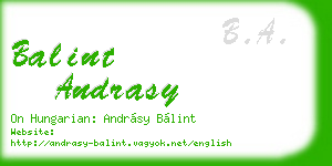 balint andrasy business card