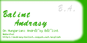 balint andrasy business card